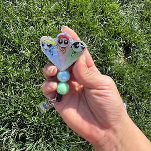 Powerpuff Girls Glitter Badge Reel, Glitter Nurse Gift bild 2
