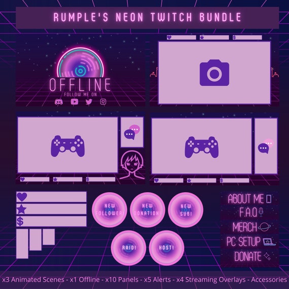 Rumple's NEON Twitch Bundle Twitch Streamer NEON | Etsy