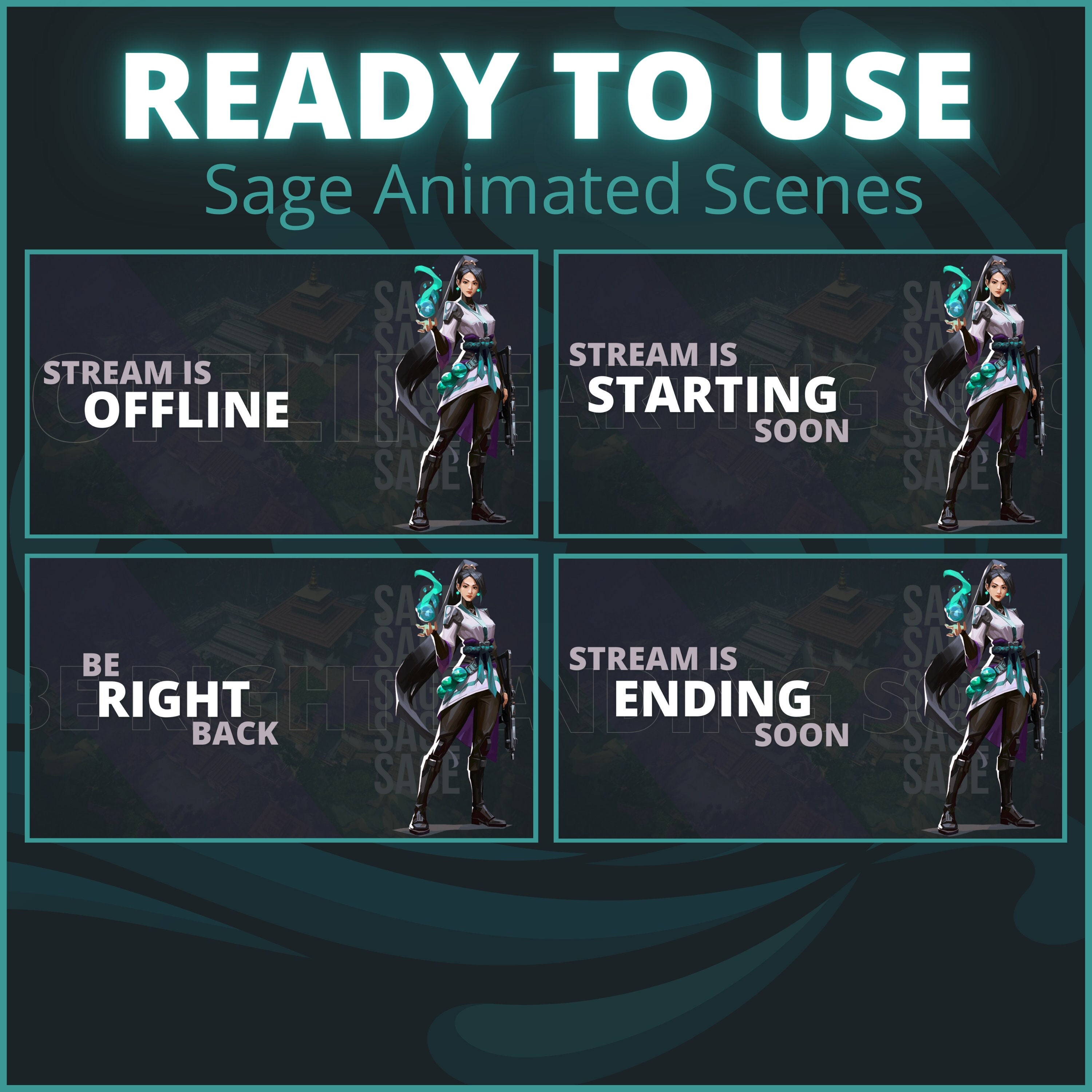 Animated Valorant Scenes SAGE Twitch Mommy Streamer | Etsy