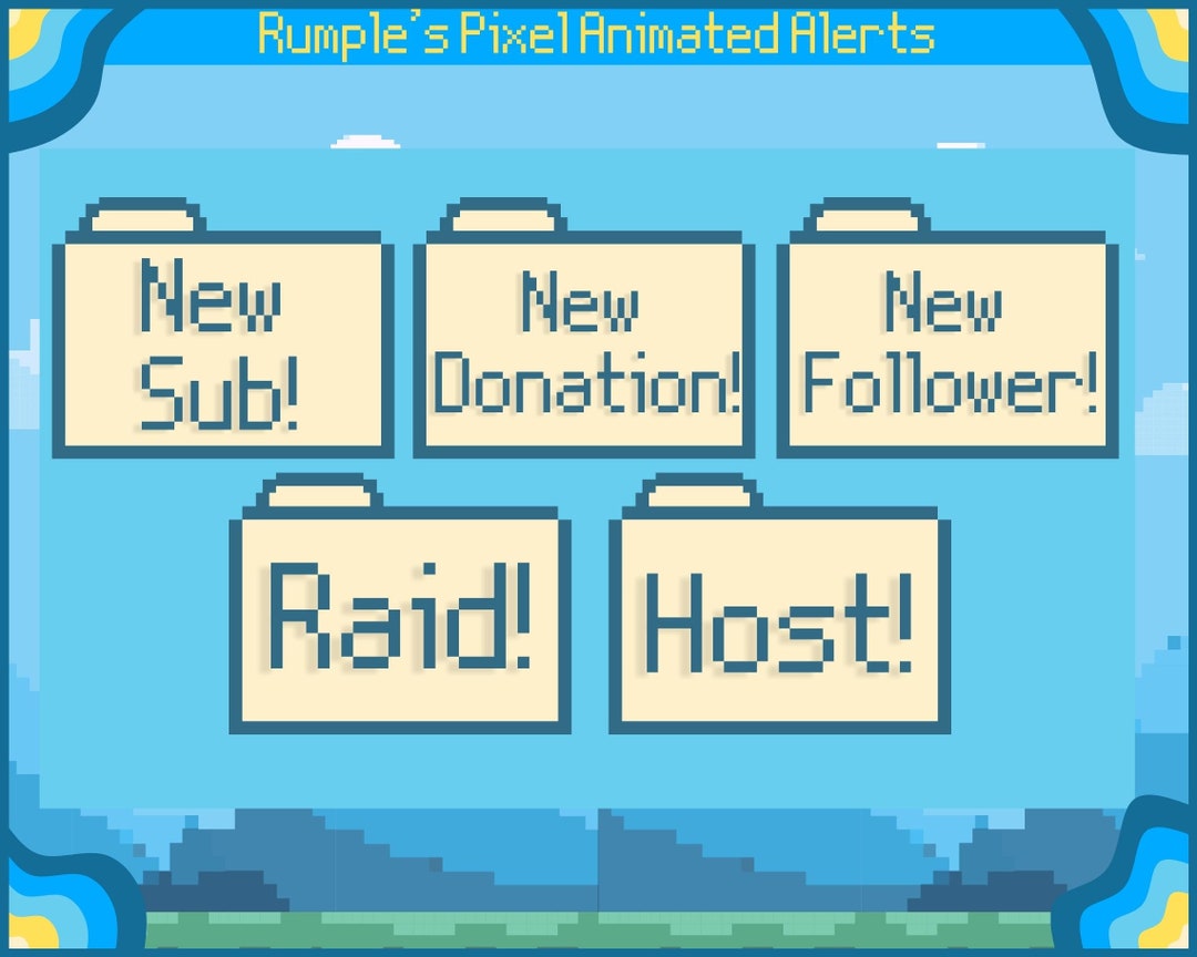 Rumples Pixel Animated Alerts | Pixelated | Cute | Blue | Yellow ...