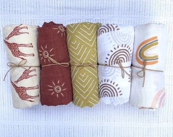 Neutral Boho Cotton Baby swaddle | Baby muslin wrap | Newborn swaddle, Baby accessory | Baby gift