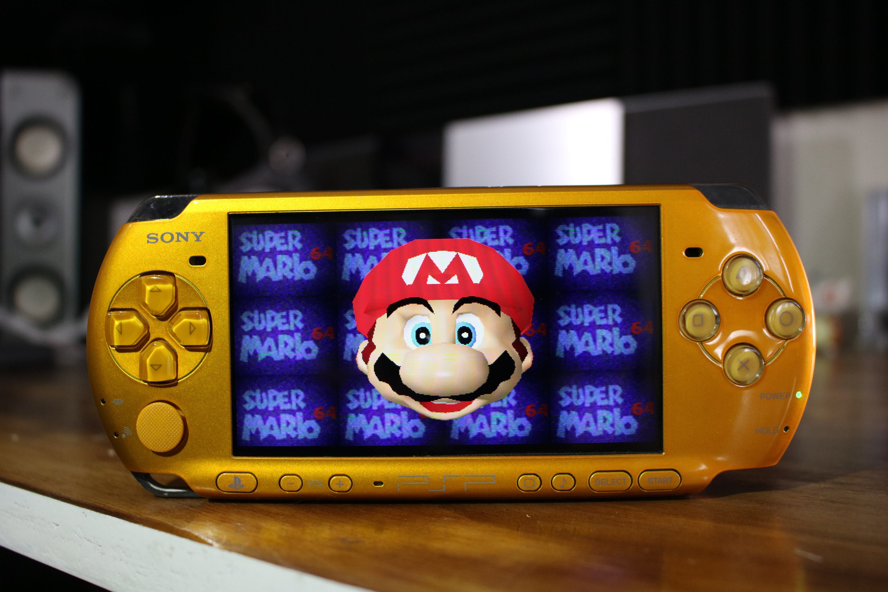 Modded Sony PSP 3000. Gold. 6.61 CFW Mod. 64gb. Charger and Etsy