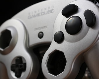 Black Dyed Bald OEM Nintendo GameCube Controller Buttons | ABXY, Z, D-pad, and Start | Oem Gcc | PhobGCC | Balded | Custom | Dyed | Black |