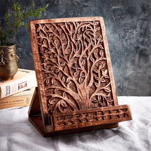 Tree of Life Book Stand, Cookbook Tablet Stand, Housewarming Gift for New home Owner