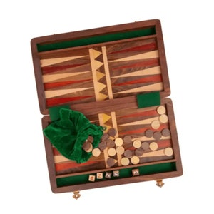 Handcrafted Backgammon Board Game Travel Wooden Set