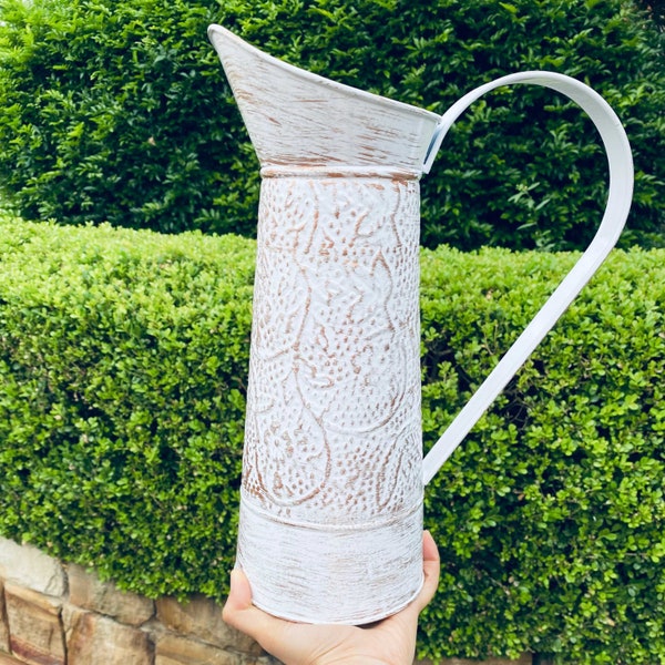 White Watering Metal Can/Jug - Copper finish, 32.5 cm, 3 Litre