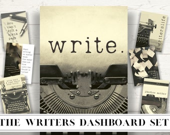 Writers Dashboard Bundle | Writers Planner | Writing Printables | Writing Insipiration | Typewriter Printable | Planner Inserts
