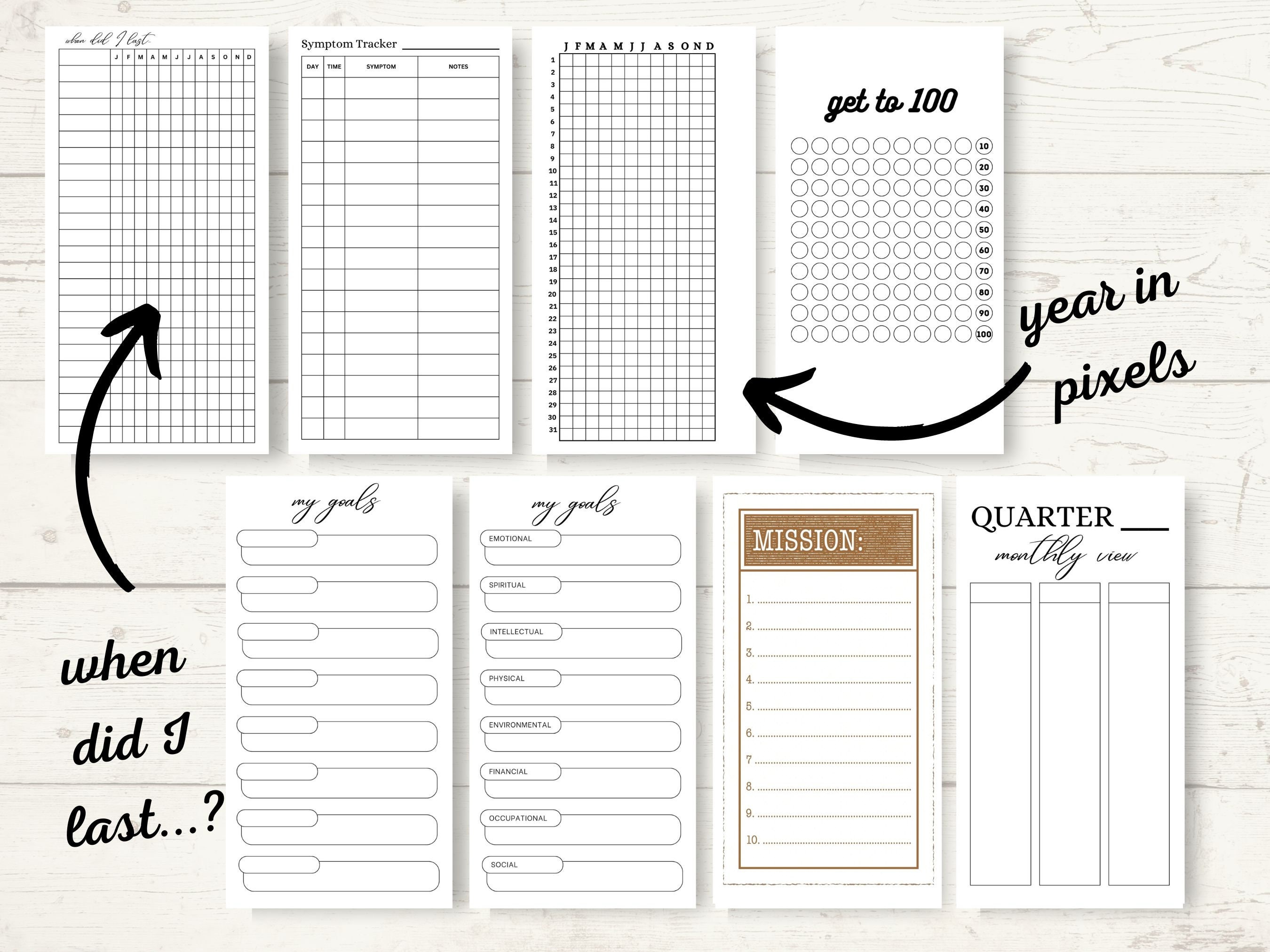Hobo Weeks Ultimate Printable Collection Weeks Printable Bundle Year in ...