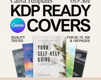 6x9 Canva KDP Cover Templates - 12 Designs | KDP Templates | Canva Book Covers | KDP Book Covers Commercial License Included