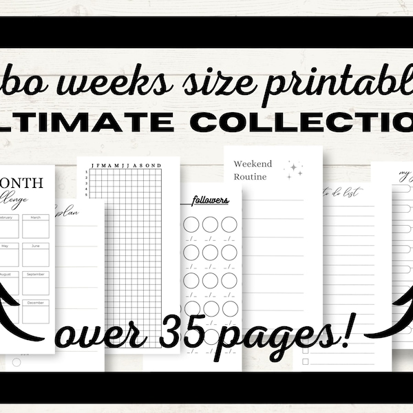Hobo Weeks Ultimate Printable Collection | Weeks Printable Bundle | Year in Pixels | Planning Printables | Collection Printables