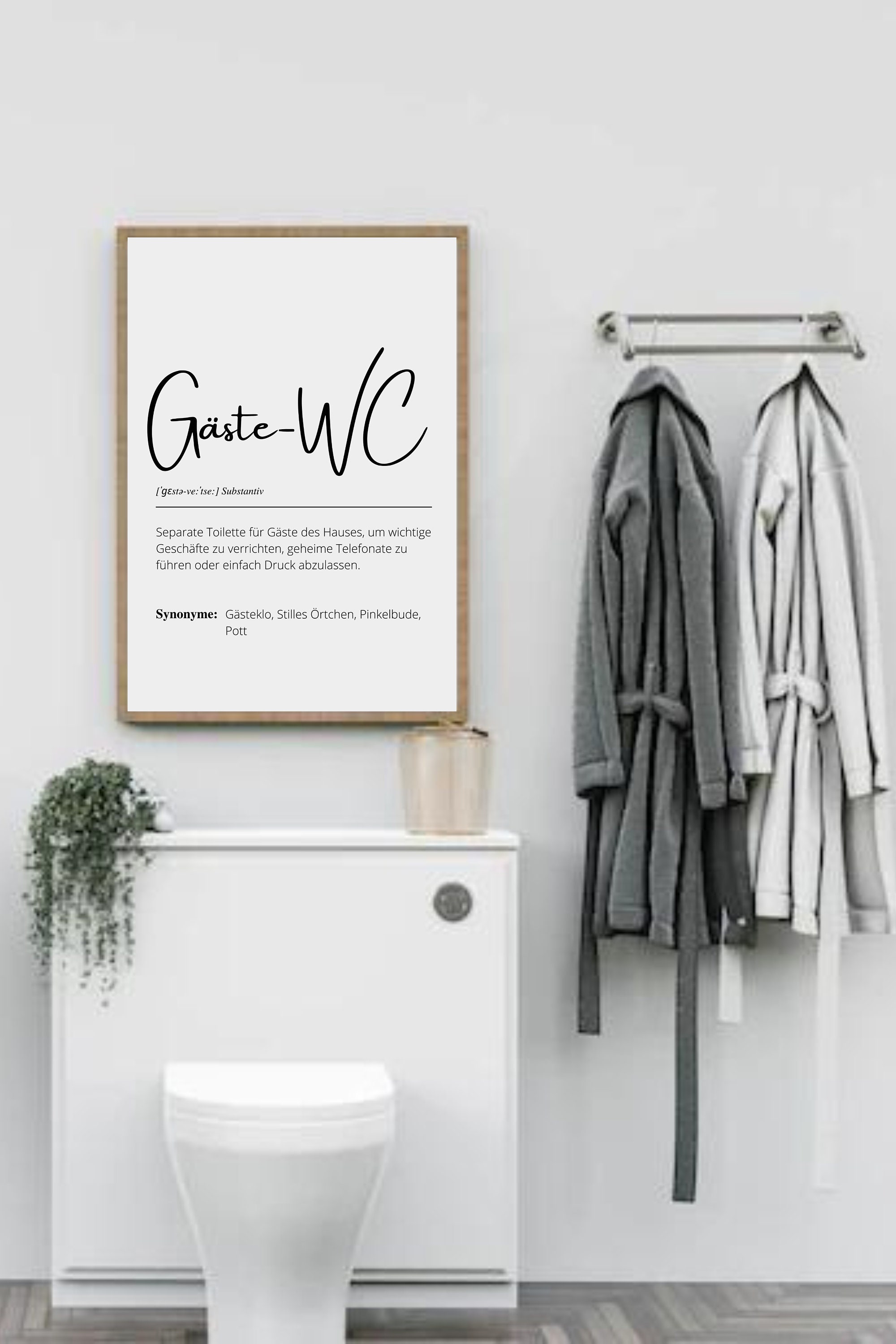 Lustiges Gäste WC Bild Spruch Definition Schriftzug Badezimmer Poster