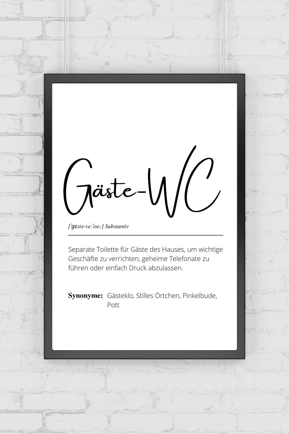 Lustiges Gäste WC Bild Spruch Definition Schriftzug Badezimmer Poster