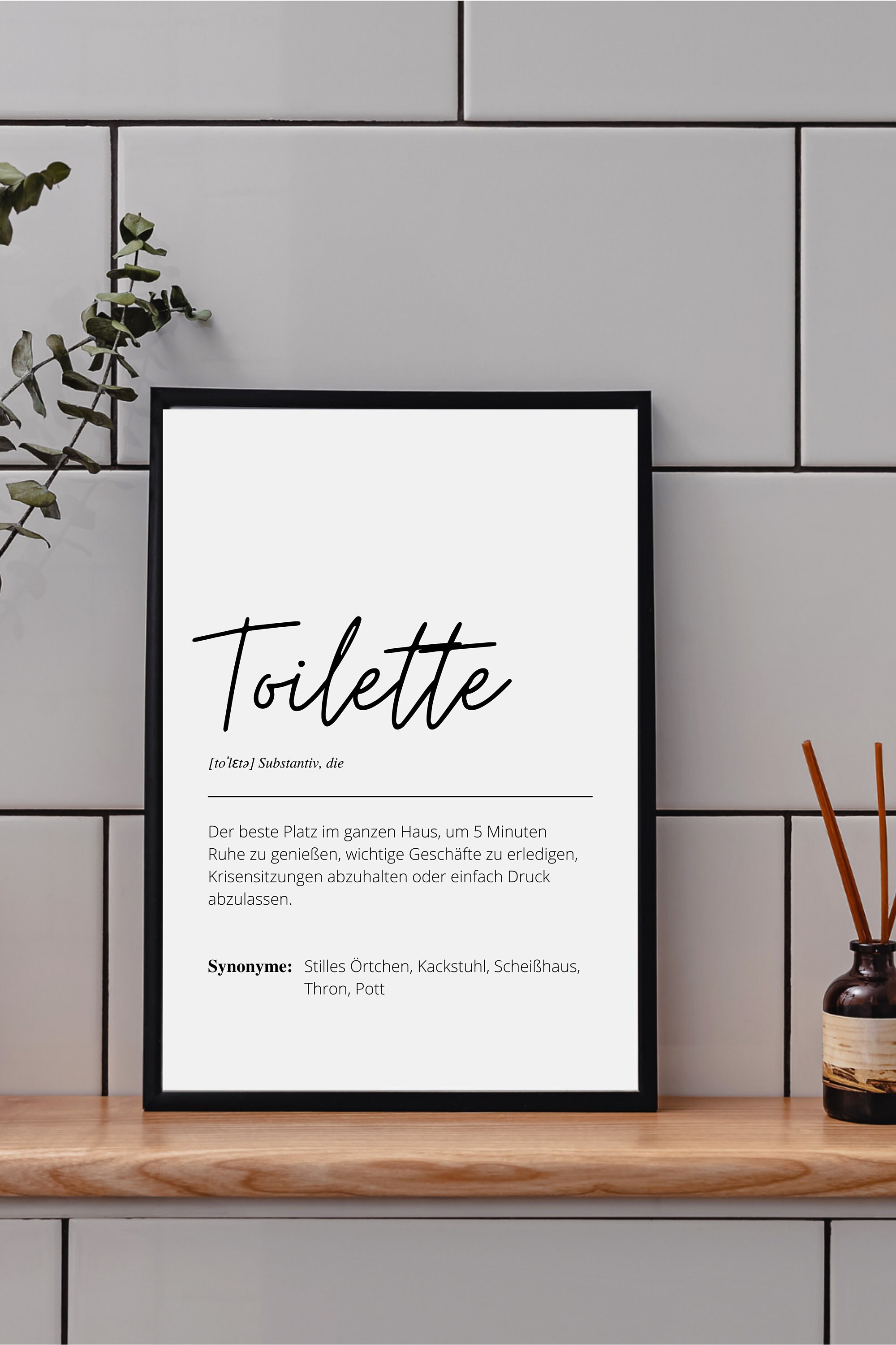 Poster Toilet Definition Meaning Funny Toilet Sign Etsy