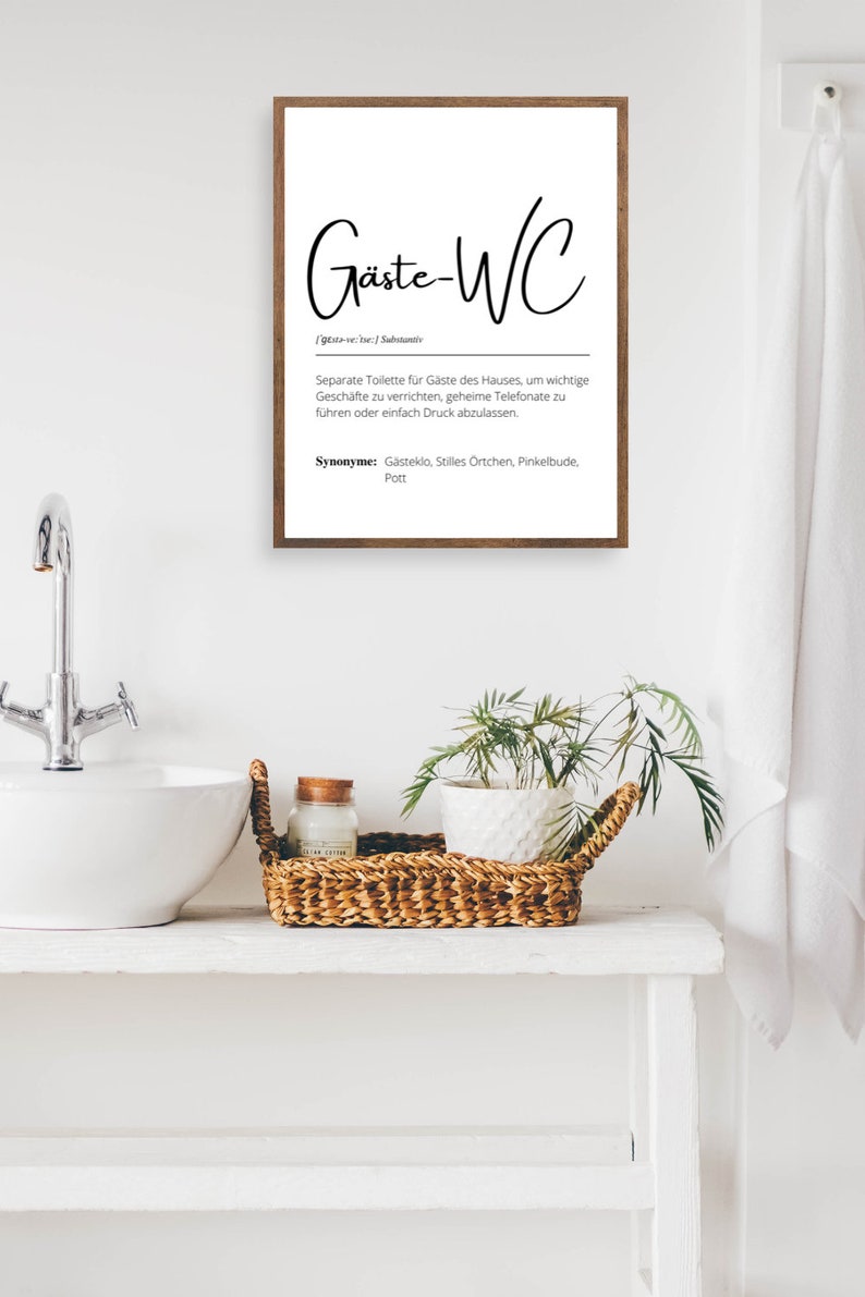 WC Poster Kunstdruck Gäste WC Spruch - Lustiges Badezimmer Poster Din A4 Ohne Rahmen 1197400