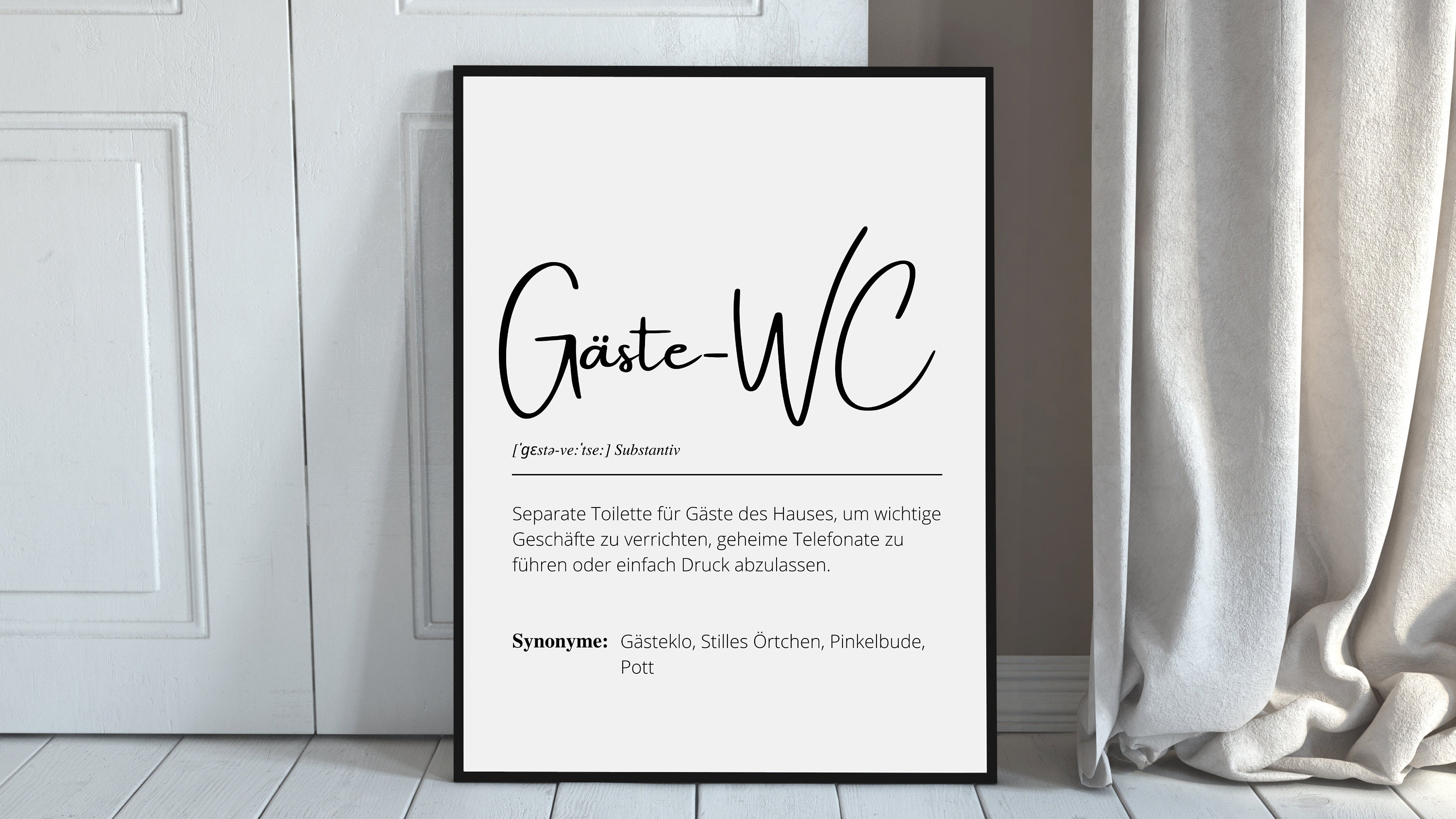 Lustiges Gäste WC Bild Spruch Definition Schriftzug Badezimmer Poster