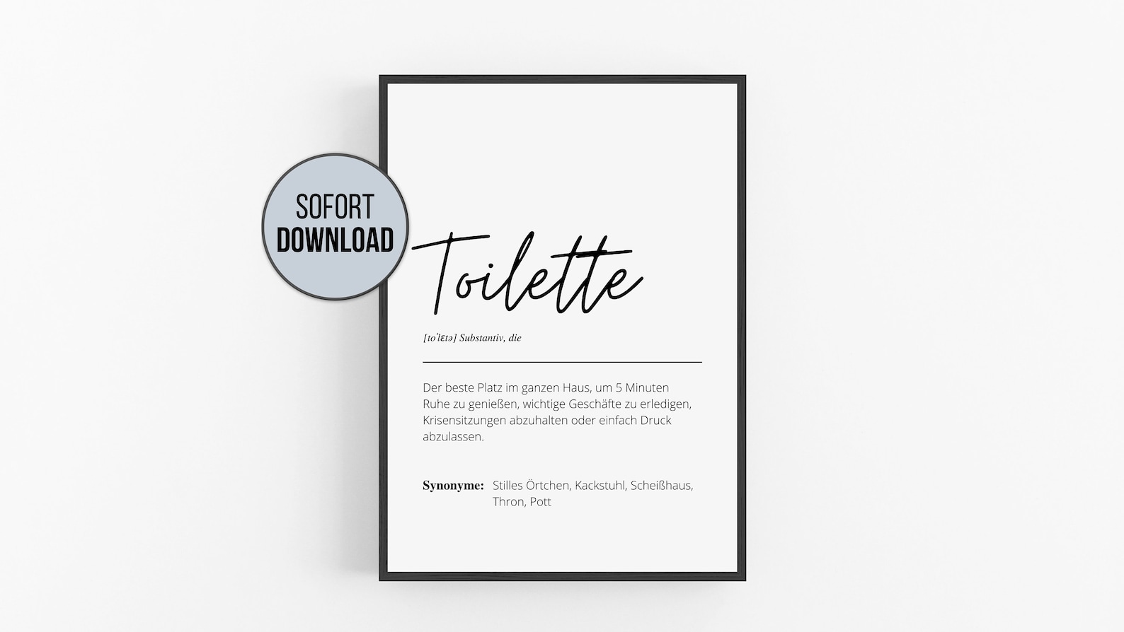 Signification de définition de toilette d'affiche Signe Etsy France