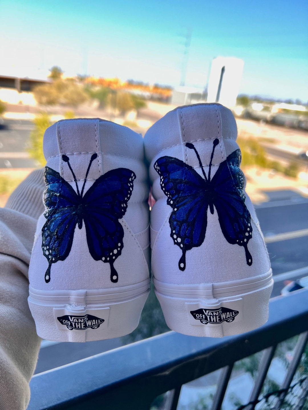 Blue Butterfly Vans Etsy