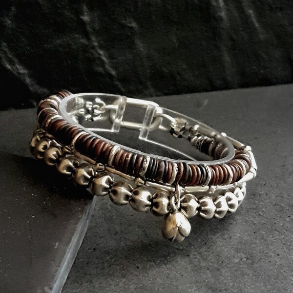 Bracelet Homme - Bracelet Argent Massif - Bracelet Jaspe - Perles Heishi - Cadeau Pour Homme - Bijoux Artisanaux Par Minerals Paris