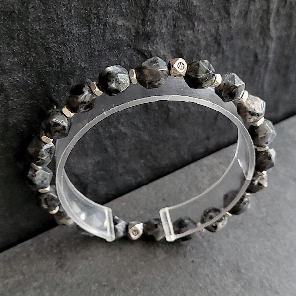 Bracelet Homme - Bracelet Perle Semi Precieuse en Quartz - Bracelet Argent Massif - Bijoux Artisanaux Fait Main Par Minerals Paris