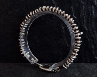 Chunky Sterling Silver Bracelet - Brown Braided Bracelet - Macrame Handmade Jewelry By Minerals Paris