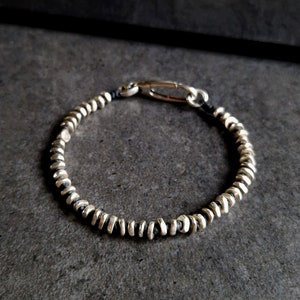 Macrame Bracelet In 925 Silver Heishi Beads • Braided Friendship Bracelet • Gift For Men Or Women • Handmade Contemporary Jewelry Jewelry