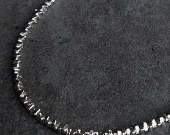Irregular Sterling Silver Beaded Necklace -1 year anniversary gift for boyfriend - Boho Handmade Jewelry by Minerals Paris