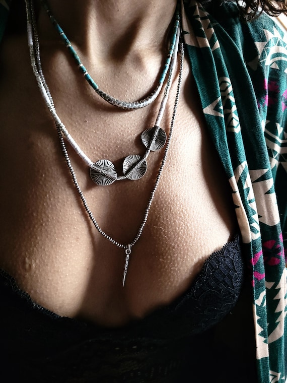Set de Colliers Ethniques Karen Hills Tribu des Montagnes en Argent Massif - Bijoux Originaux et Artisanaux Par Minerals Paris