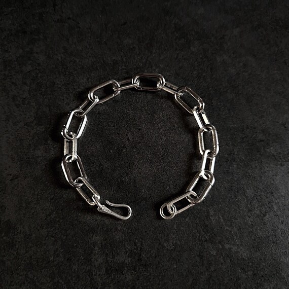 Sterling Silver Chunky Chain Bracelet - XL Paper Clip