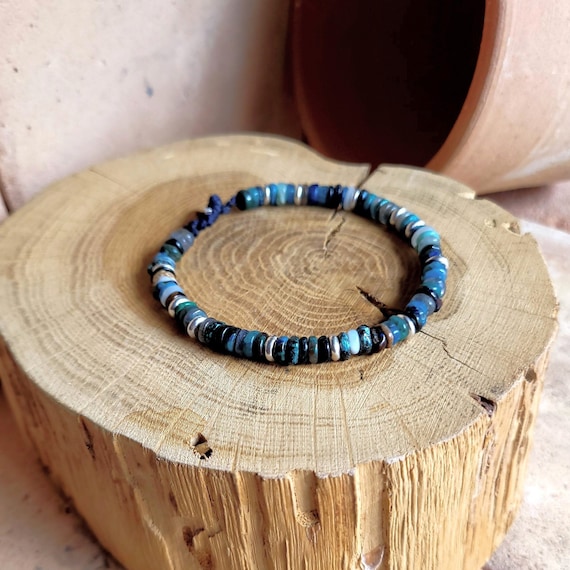Bracelet Perles Chrysocolle Sur Mesure - Homme/femme, Pierre Naturelle, Neuf