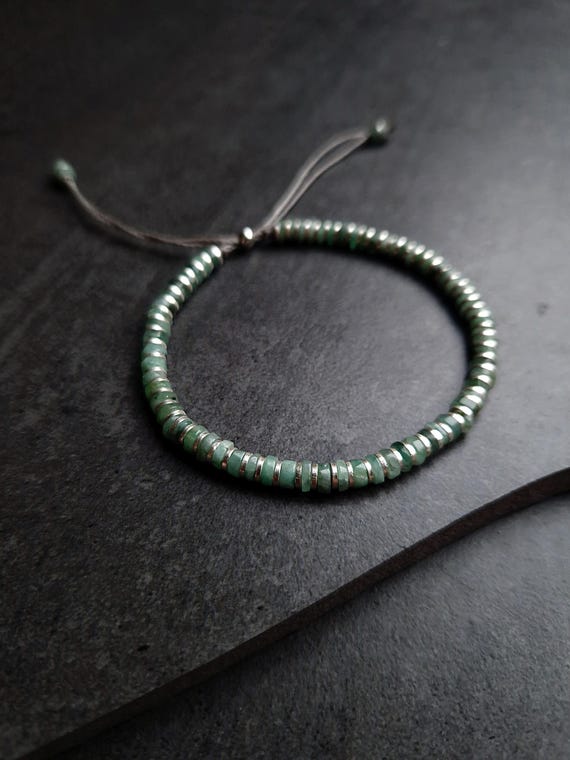 Bracelet En Argent 925 Avec Pierre Naturelle D'Oman - Occasion - Style élégant Et Ethnique