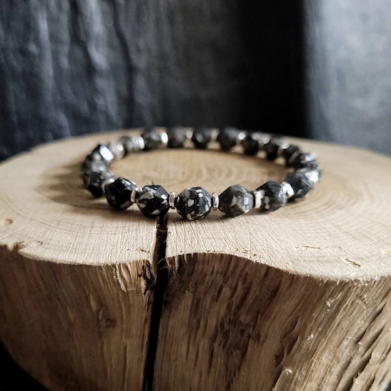 Bracelet Perles En Jaspe Bleu Césame - Diamètre 10 Mm - Longueur Ajustable - Occasion Bon état