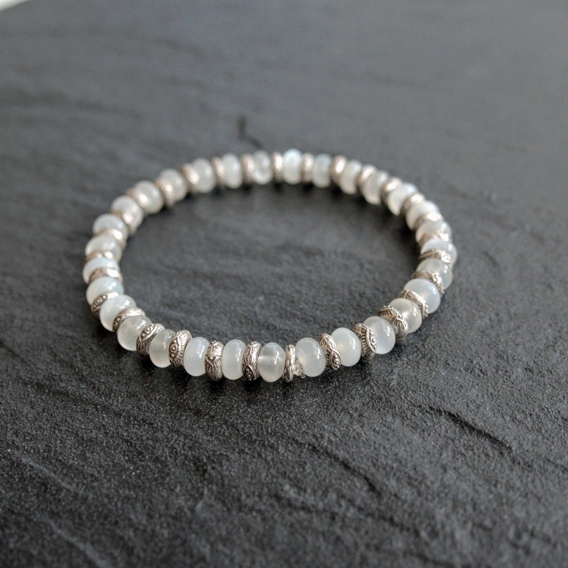 Gemstone Silver 925 Bracelet - Tribal Fusion Bracelet - Hunting Gifts For Men - Men Luxury Bracelet - Handmade Jewelry by Minerals Paris