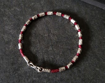 Customizable Handcrafted 925 Silver Macrame Ethnic Bracelet - Chic Artisanal Braided Jewelry Gift for Men Or Women by Minerals Paris