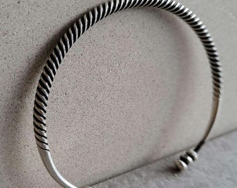 Tribal Bangle - Solid Silver Bangle - Minimalist Bangle - Hunting Gifts For Men - Handmade Jewelry By Minerals Paris