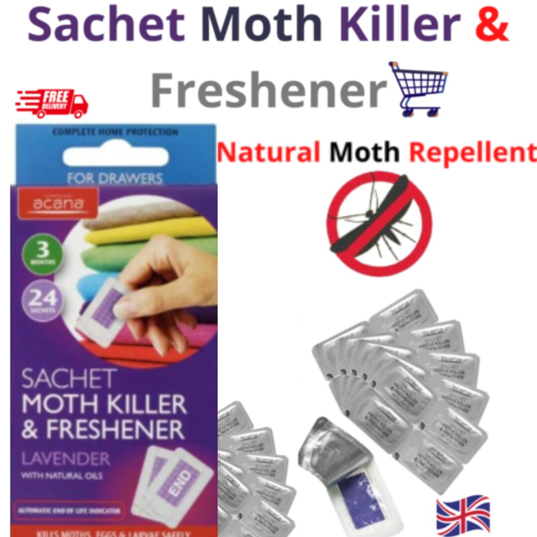 Acana Sachet Moth Killer & Fabric Lavender Freshener 20 Pack Moth Eggs
