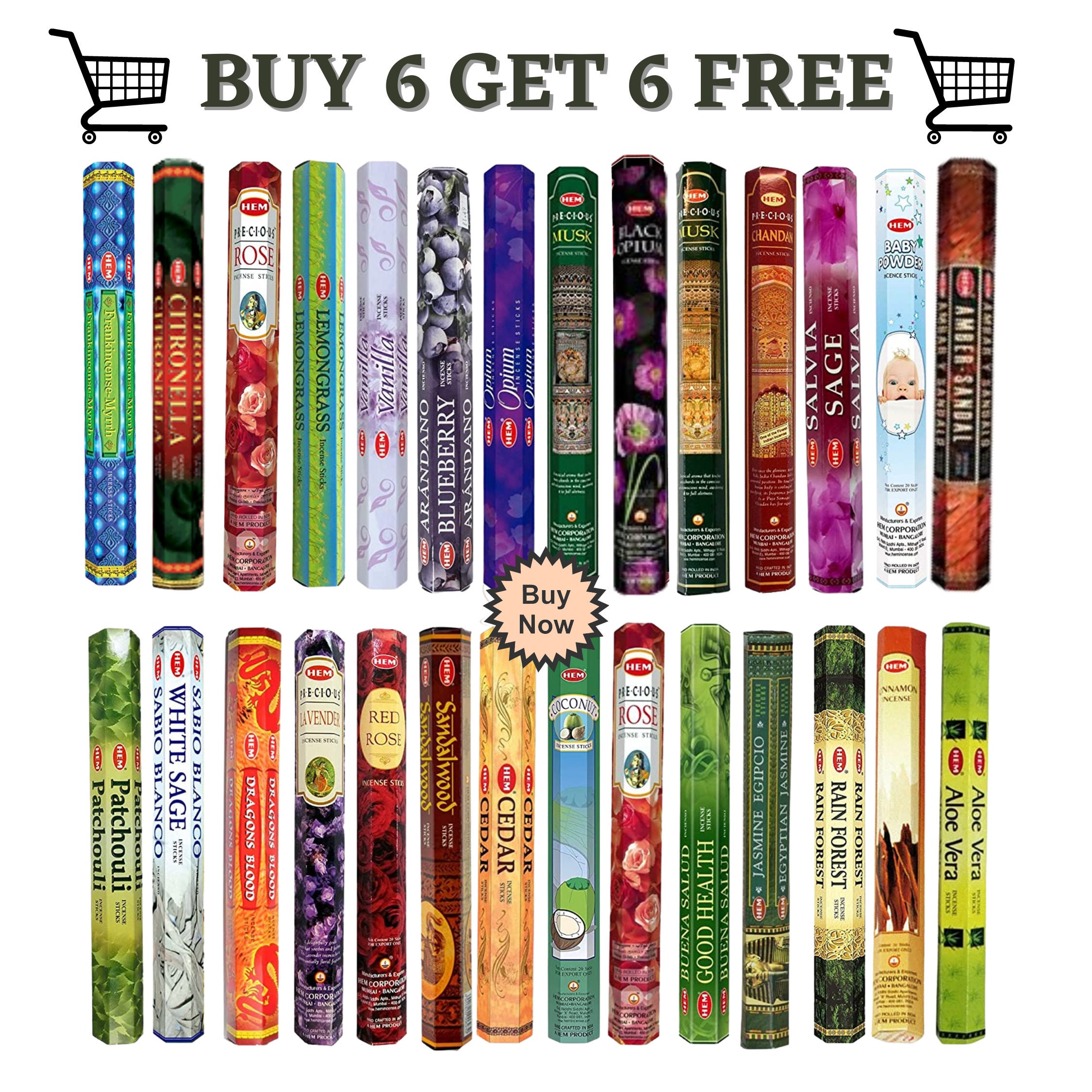 Hem Incense Sticks Premium Mix and Match Scents Joss Stick Etsy
