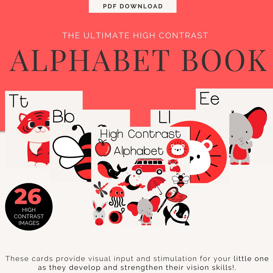 High Contrast Alphabet Baby Book - Etsy
