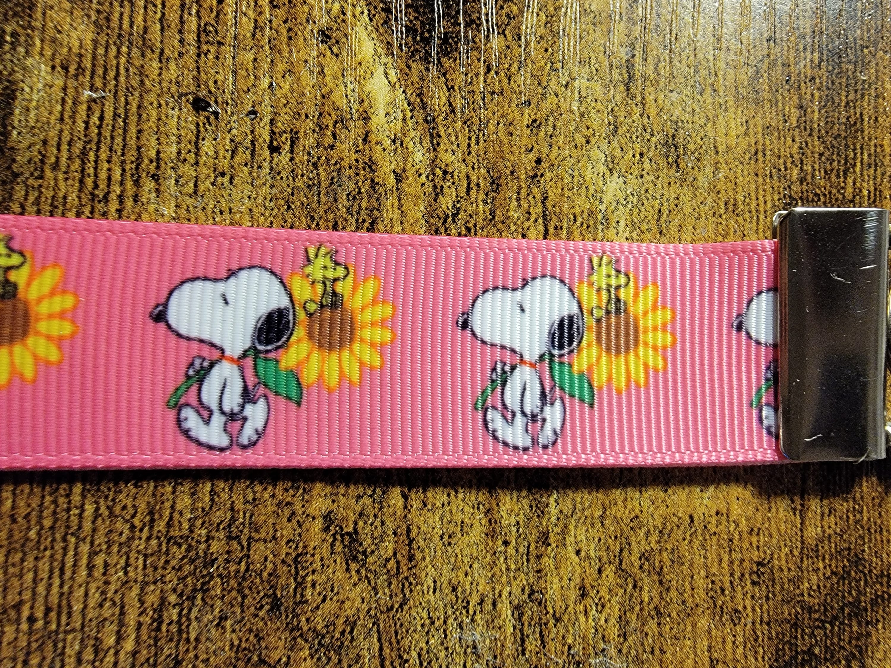 Snoopy With Sunflowers Keychain Wristlets Etsy