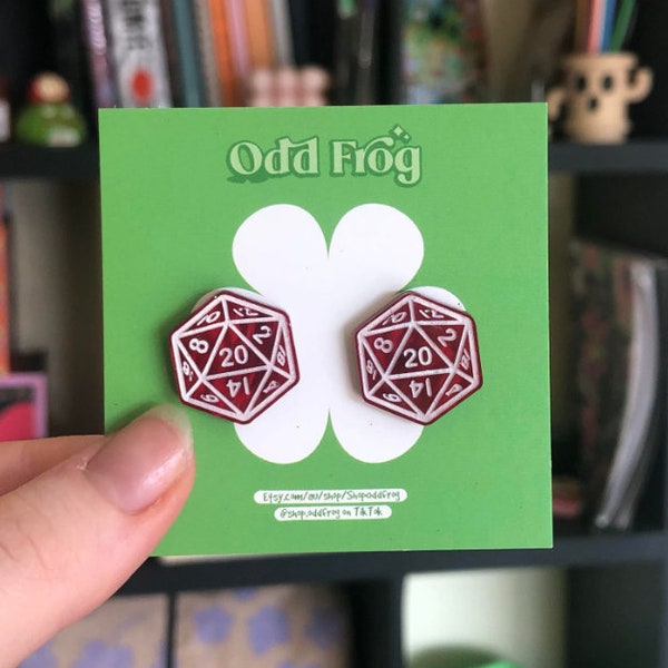 D20 studs | DnD dungeons and dragons dice tabletop games earrings