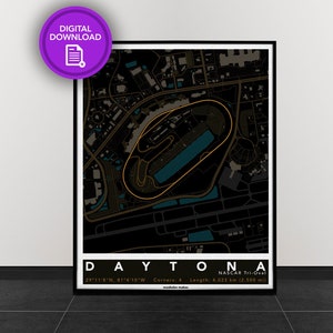 Daytona International Speedway, NASCAR Oval | Track Map voor Poster Wall Art | Digitale download