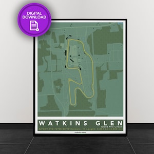 Watkins Glen | Track Map for Poster Wall Art | IMSA, IndyCar Poster | Digital Download