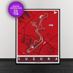 Suzuka Circuit | Track Map for Poster Wall Art | Formula 1 Poster | Digital Download