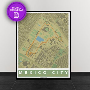 Autódromo Hermanos Rodríguez, Mexiko-Stadt | Track Map für Poster Wandkunst | Formel 1 Poster | Digitaler Download