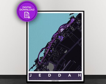 Jeddah Corniche Circuit | Track Map für Poster Wall Art | Formel 1 Poster | Digitaler Download