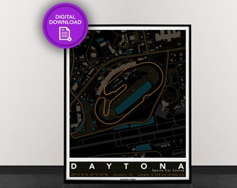 Daytona International Speedway, Sports Car Circuit | Track Map for Poster Wall Art | Digital Download