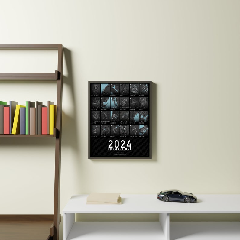 2024 Formula 1 Season Calendar Track Map for Poster Wall Art F1 Poster