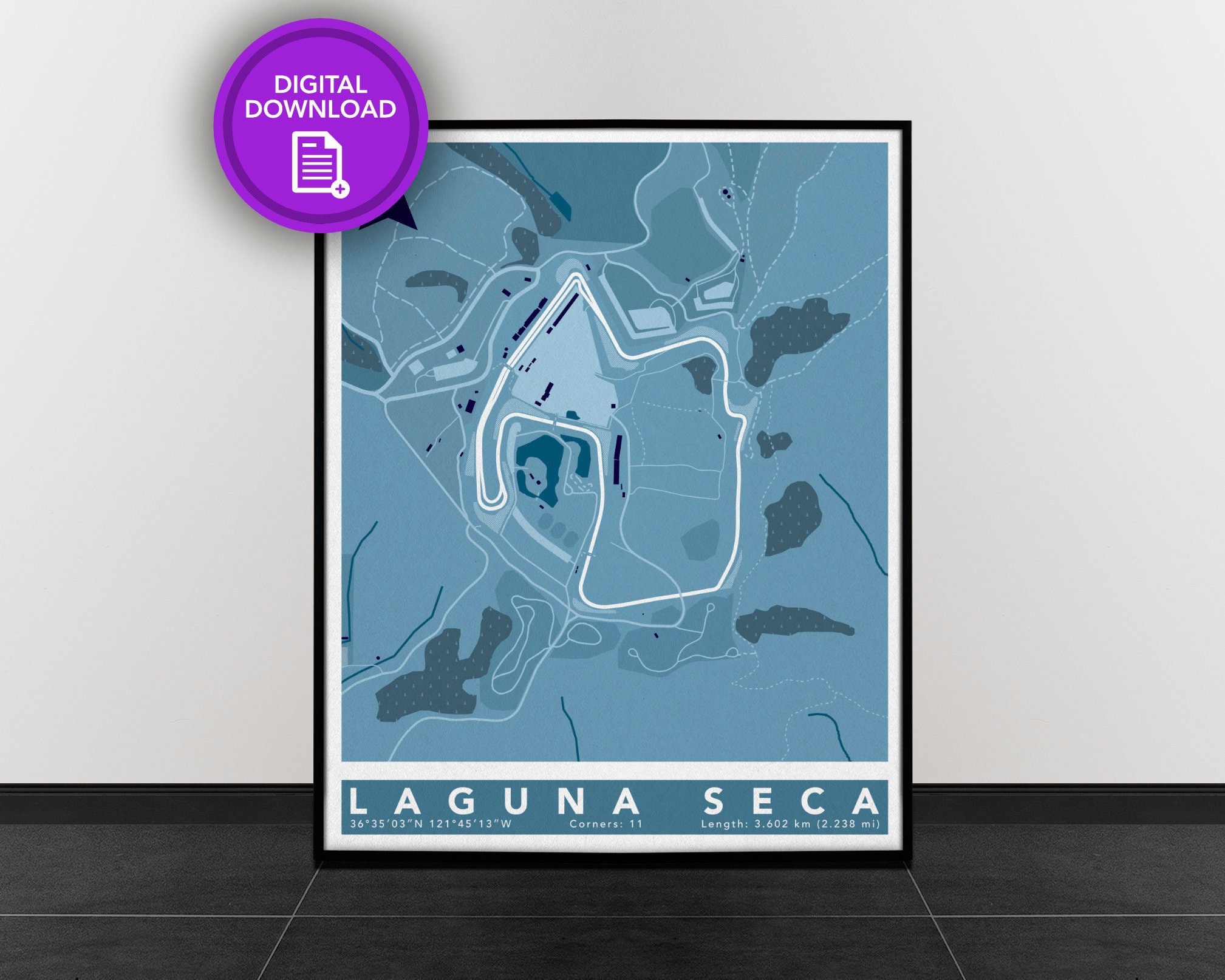 Laguna Seca | Track Map for Poster Wall Art | IMSA Poster | Digital Download