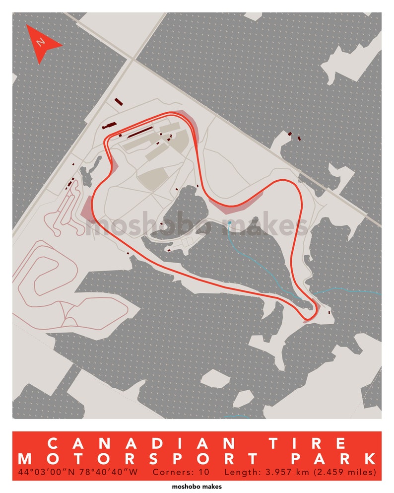 Canadian Tire Motorsport Park | Track Map for Poster Wall Art | IMSA ...