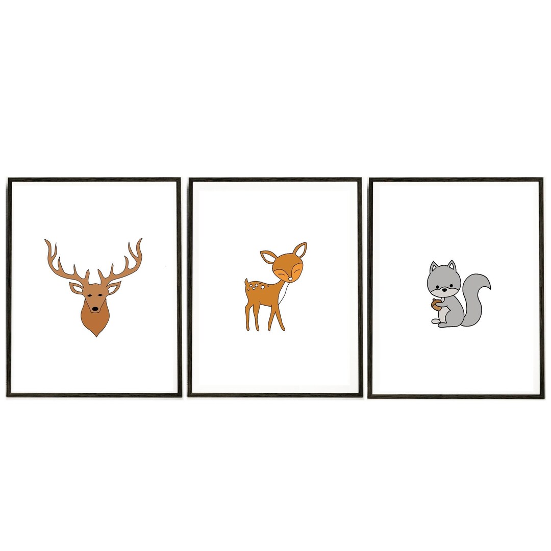 Woodland Animal / Printable Art / Wall Decor / Kids Wall Art / Etsy