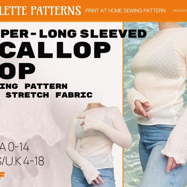 Super-long Sleeved Scallop Top - Sewing Pattern PDF